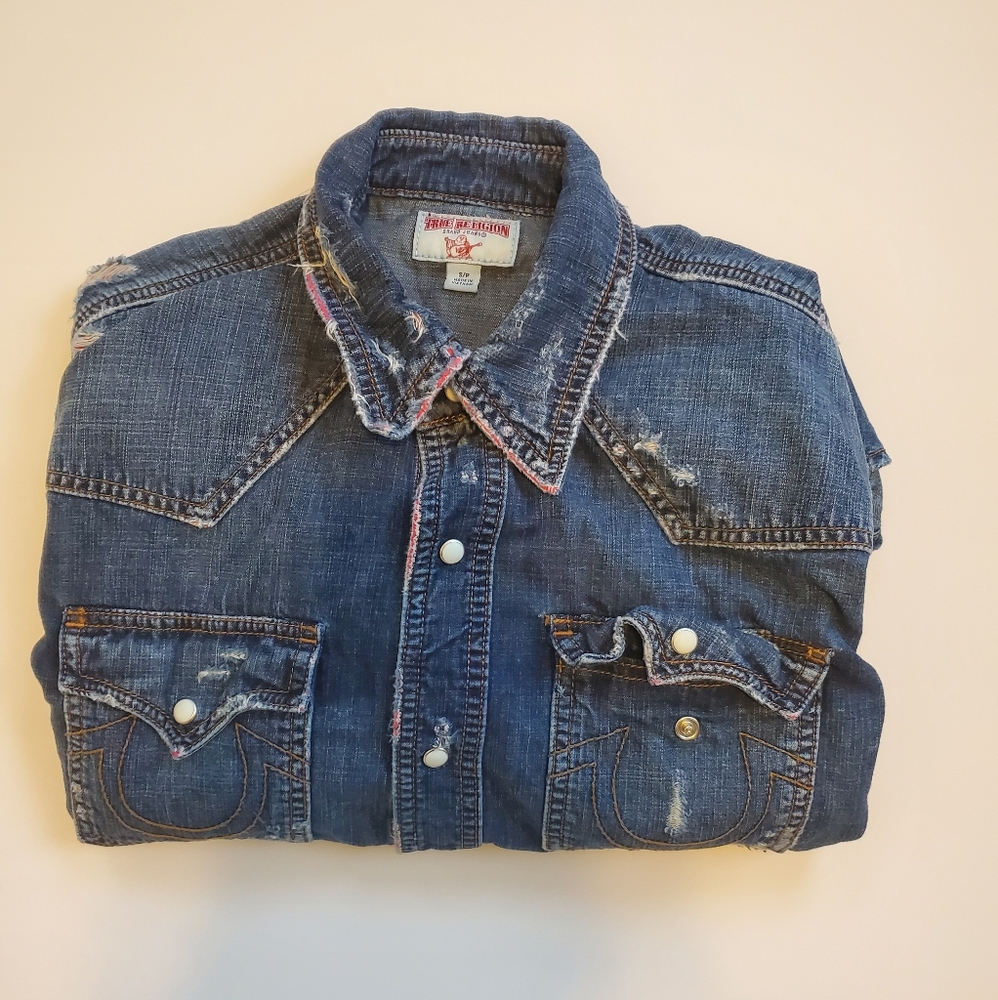 True religion long-sleeved Jean shirt
